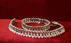 PAIR OF NEW SILVER STUNNING PAYAL ANKLET FOOT JEWELRY INDIAN BOLLYWOOD ANKLE