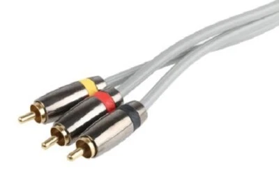 RS Pro 1.5m RCA Cable Male RCA x 3 to Male RCA x 3 Grey - 410-921 - Image 1 of 2