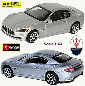 Maserati Gran Turismo Coupe 2007-17 plata metálica 1:43 Bburago - Imagen 1 de 6