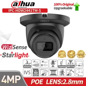 NEW Dahua 4MP POE IP Camera IPC-HDW2441TM-S Wizsense Turret Home IP67 IR Black - Picture 1 of 24