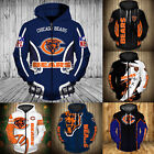 Bears Chicago Mens Football Zipper Hoodie Sweatshirt Hooded Jacket Sports Coat