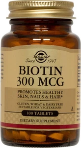 Solgar Biotin 300mcg 100 Tablets - Picture 1 of 1