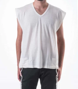Tzitzit Tallit Katan white V-Neck Shirt Jewish Sephardic Kosher size 7 Teen NEW - Picture 1 of 5