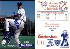 Mark Hutton Signed 1995 Columbus Clippers #NNO Card *Autograph Den* Auto