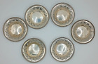 set of 6 ANTIQUE STERLING PERSONAL NUT DISHES PIERCED W/BEADED EDGE