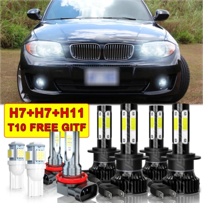 For BMW 128i 135i 2008-2013 6x H7 H11 LED Headlight & Fog Light combo Bulbs kit - Image 1 of 4