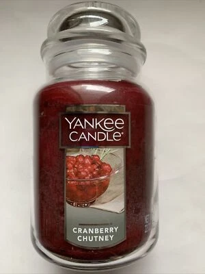 YANKEE CANDLE CRANBERRY CHUTNEY 22 oz. LARGE JAR HOLIDAY FAVORITE SCENT - Image 1 of 2
