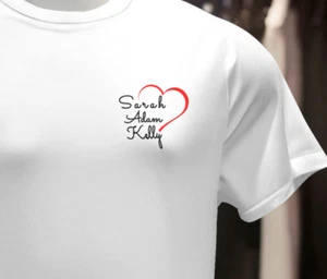 T-Shirt Herzname von Kindern maßgeschneiderter Name/S Muttertag Frau Oma Geschenk - Bild 1 von 23