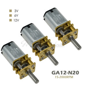 GA12-N20 DC 3V/6V/12V Micro Electric Gear Motor Speed Reduction Metal Gearbox