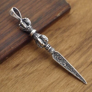 Colgante para hombre Vajra Dorje plata esterlina 925 A2387 - Imagen 1 de 11