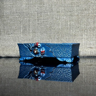 Unique Bonsai tree pot, Ceramic pot, crab & brick wall sculpture, size 5.2" - Image 1 of 4