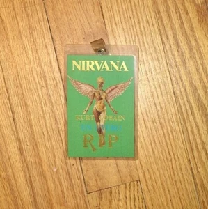Vintage NIRVANA In Utero RIP KURT COBAIN Laminated Commemorative PROMO Pass RARE - Picture 1 of 2