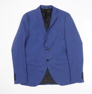 Ausgewählte Herren blau Polyesterjacke Anzugjacke Größe 34 normal - Bild 1 von 10