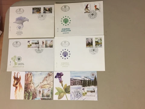 Six NATURE PROTECTION Yougoslavia fdc.Two are maxi cards Cover