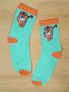 Mens Tiger Bamboo Socks UK 7-11, EU 40-46, US 8-12 Novelty Ankle Socks NEW - Picture 1 of 3