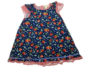 Matilda Jane Linen Blend Tuscan Berry Girls Dress Size 4 Gingham Ruffle  - Picture 1 of 9