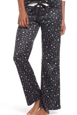 PJ SALVAGE LOUNGE POLAR FLEECE PJ PANTS STARS BLACK DRAWSTRING WAIST SIZE 1X - Image 1 of 3