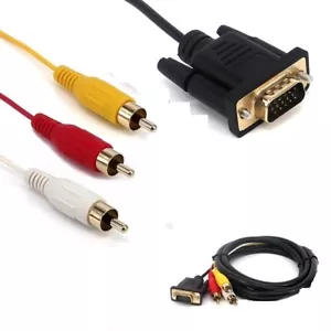 5ft VGA Male to 3RCA Male Component Converter Adapter Cable for TV DVD HD Player - Picture 1 of 7