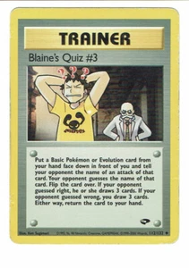 Pokemon Karte  Blaine's Quiz # 3 112/132 Gym Challenge Englisch - Bild 1 von 2