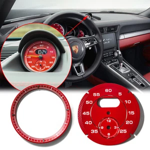 Red Dial Clock Gauge Chrono For Porsche Cayman 911 Macan Cayenne Boxster Panamer - Picture 1 of 9