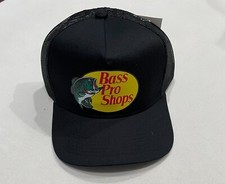 Bass Pro Shops Outdoor Fishing Trucker Hat Mesh Cap Adjustable SnapBack Black