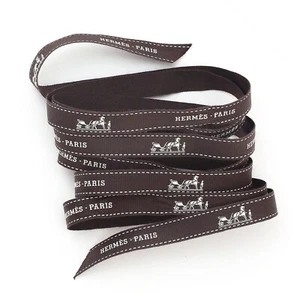 Autentico nastro da imballaggio Hermes marrone, lungo 58-70 pollici per confezione regalo - Foto 1 di 4