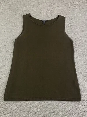 Camiseta sin mangas EILEEN FISHER PM Tencel elástica tejida sin mangas verde musgo concha Foto 1 de 4