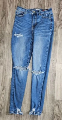 Pantalones de mezclilla ajustados azules envejecidos The Deb talla 3/26 rosa celebrity para jóvenes Foto 1 de 4