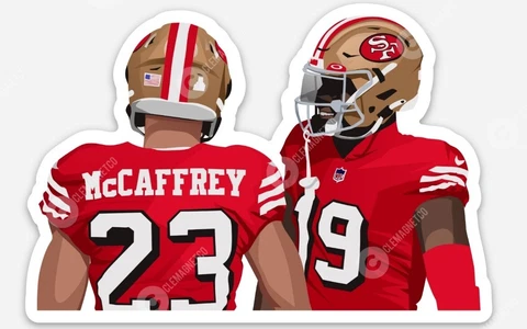 Christian McCaffrey Deebo Samuel MAGNET - San Francisco 49ers San Fran NFL Cover