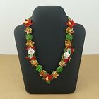 Handcrafted TOP QUALITY GORGEOUS FABRIC Floral Necklace FESTIVAL/ PARTY VIBE