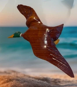 Takakashi Stil Holz Stockente Ente Anstecknadel Brosche Vintage 4” x 2,75” - Bild 1 von 15