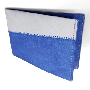 Paprcuts - from Berlin With Love Paper Tyvek Bi-Fold Wallet Blue White Stitched - Picture 1 of 6