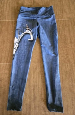 Leggings Venor Medianos M Novillo Calavera Ganado Vaquero Occidental Azul Envío Gratis Foto 1 de 4