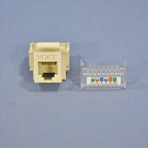Cooper 5511-3EV Ivory Cat3e Snap-In 110 Style 6Wire USOC Modular Phone/Data Jack - Picture 1 of 4