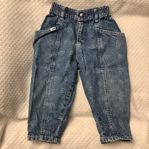 Jeans jogger vintage anni 90 Lee denim bambino bambini 2T azteco made in USA - Foto 1 di 5