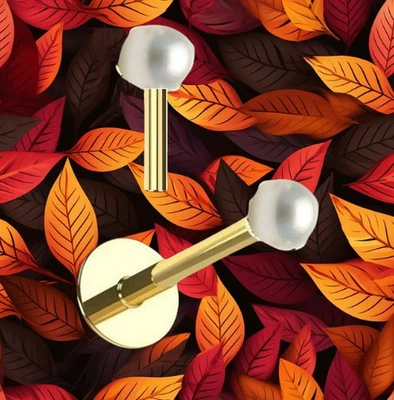 I Lippenstecker I Echt 585 Gelbgold + Echte Zuchtperle I Plug in I 46033-8 I - Bild 1 von 4