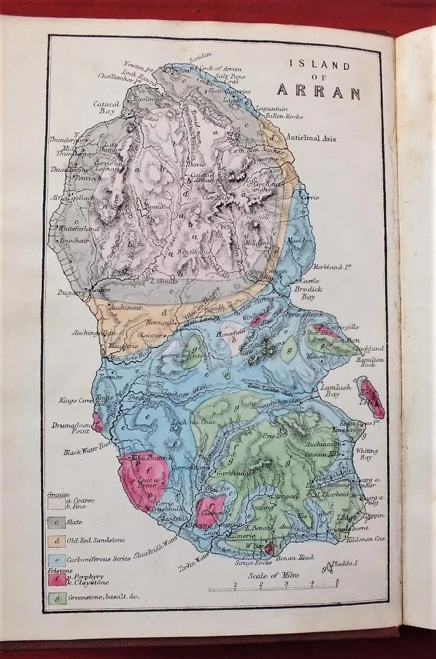 1872 GEOLOGY OF ARRAN & CLYDE ISLANDS James Bryce colour map engraved ills - Image 1 of 1