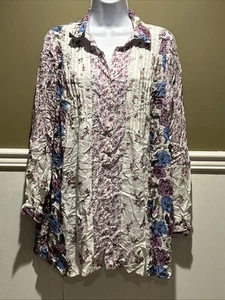 NWT Jane and Delancey Women's Long-Sleeved Button-Down Blouse Size M Floral - Picture 1 of 11