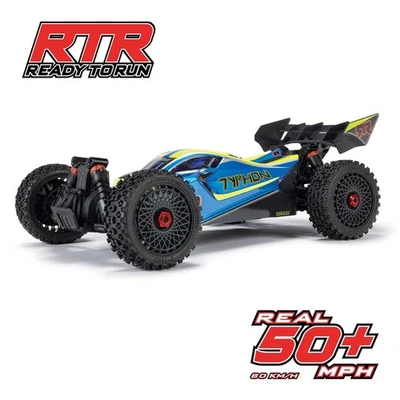 Arrma 1/8 TYPHON 223S BLX Brushless 4X4 Buggy RTR with DSC Blue ARA4306V4T4 - Image 1 of 4