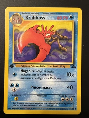 2000 Pokémon French 1st Edition Krabby Fossil 38/62 Uncommon WOTC Vintage Card - Image 1 of 4