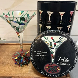 LOLITA HANDBEMALT Martini elektrisches Weihnachts-Tini Rezept auf Glasboden - Bild 1 von 11