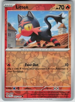 Pokemon Litten 032/162 SV05: Temporal Forces NM Reverse Holo card - Image 1 of 2