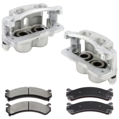 (RWD) Front Brake Calipers Ceramic Pads For 2001-10 Chevrolet Silverado 2500 HD - Image 1 of 4