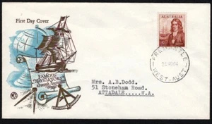 1964 5/- DAMPIER ON WESLEY PRIMER DÍA CUBIERTA TIPO DIRECCIÓN (RU11017) - Imagen 1 de 1