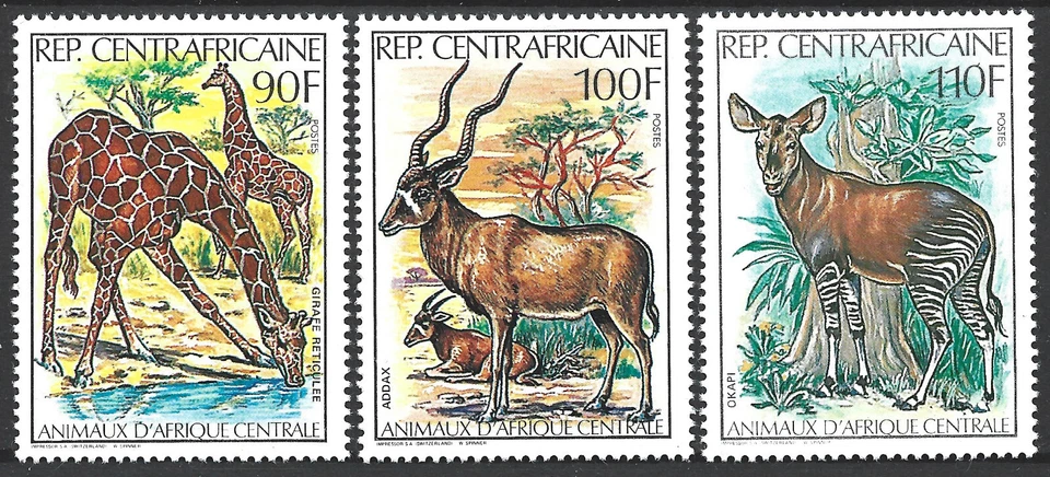 Central African Republic 1982. Wild Animals. Sc# 503-505, (3 Out of 6),  MNH  - Image 1 of 1