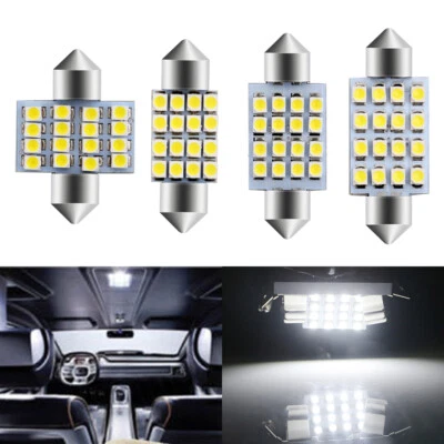 100Pcs Festoon 1210 3528 16 smd 16 LED C5W Car Interior Dome Map Light Bulbs 12V - Image 1 of 4