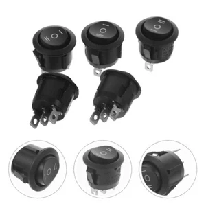 5PCS Interruttori a bilanciere rotondi per auto monopolare doppio lancio pulsanti (nero) - Foto 1 di 12