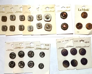Buttons Lot New Tan & Brown Vintage New #20 - Picture 1 of 4
