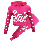 NEW GIRLS KIDS STAR TRACKSUITS HOODED SETS LOUNGWEAR AGE 7-13 YEARS JOGGING