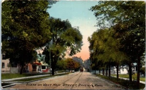 MAIN STREET SCENE Ravenna, Ohio OH - Postcard - Imagen 1 de 2